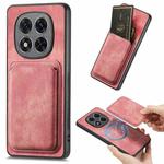 For Xiaomi Redmi Note 14 Pro+ 5G Retro Leather Card Bag Magnetic Phone Case(Pink)