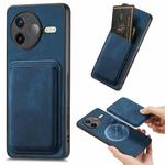 For Redmi K80 / Poco F7 Pro Retro Leather Card Bag Magnetic Phone Case(Blue)
