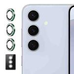 For Samsung Galaxy S24 FE 5G ENKAY AR Anti-reflection Individual Diamond Ring Camera Lens Glass Full Film(Deep Green)