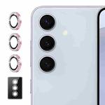 For Samsung Galaxy S24 FE 5G ENKAY AR Anti-reflection Individual Diamond Ring Camera Lens Glass Full Film(Pink)