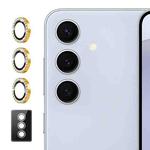For Samsung Galaxy S23 FE 5G ENKAY AR Anti-reflection Individual Diamond Ring Camera Lens Glass Full Film(Golden)