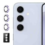 For Samsung Galaxy S23 FE 5G ENKAY AR Anti-reflection Individual Diamond Ring Camera Lens Glass Full Film(Light Purple)