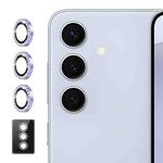 For Samsung Galaxy A25 ENKAY AR Anti-reflection Individual Diamond Ring Camera Lens Glass Full Film(Light Purple)