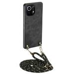 For Xiaomi Mi 11 Vintage Leather PC Back Cover Phone Case with Crossbody Strap(Black)