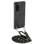 For Xiaomi Redmi K60 / K60 Pro Vintage Leather PC Back Cover Phone Case with Crossbody Strap(Black)