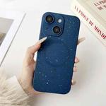 For iPhone 14 Plus Starry Sky TPU Shockproof MagSafe Phone Case(Dark Blue)