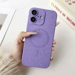 For iPhone 16 Plus Starry Sky TPU Shockproof MagSafe Phone Case(Purple)