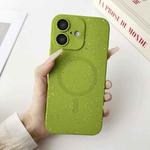 For iPhone 16 Starry Sky TPU Shockproof MagSafe Phone Case(Green)