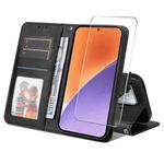 For Xiaomi 15 ENKAY Card Wallet Calf Texture Leather Phone Case with Screen Film(Black)