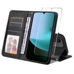 For Redmi 15C 5G /  4G EU 173.1mm ENKAY Card Wallet Calf Texture Leather Phone Case with Screen Film(Black)