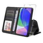 For Samsung Galaxy F16 / M16 ENKAY Card Wallet Calf Texture Leather Phone Case with Screen Film(Black)