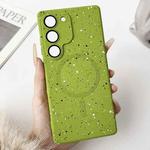 For Samsung Galaxy S21 5G Starry Sky TPU Shockproof MagSafe Phone Case(Green)