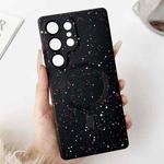 For Samsung Galaxy S22 Ultra 5G Starry Sky TPU Shockproof MagSafe Phone Case(Black)