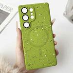 For Samsung Galaxy S22 Ultra 5G Starry Sky TPU Shockproof MagSafe Phone Case(Green)