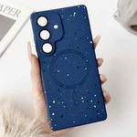 For Samsung Galaxy S24 5G Starry Sky TPU Shockproof MagSafe Phone Case(Dark Blue)