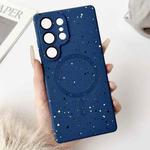 For Samsung Galaxy S24 Ultra 5G Starry Sky TPU Shockproof MagSafe Phone Case(Dark Blue)