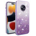 For vivo S6 Gradient Glitter Flower All-inclusive Phone Case(Purple)