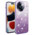 For vivo Y200i Gradient Glitter Flower All-inclusive Phone Case(Purple)