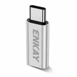 ENKAY ENK-AT120 Aluminium Alloy 8 Pin to Type-C Data Transfer & Charging Adapter(Silver)