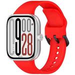 For Redmi Watch 5 eSIM Solid Color Black Buckle Quick Release Silicone Watch Band(Red)