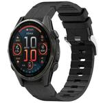 For Garmin Fenix 8 AMOLED 47mm Quick Release Buckle 22mm Silicone Leather Watch Band(Black)