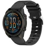 For Garmin Fenix 8 AMOLED 43mm Quick Release Buckle 20mm Silicone Leather Watch Band(Black)