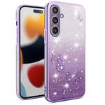 For Samsung Galaxy S23 FE 5G Gradient Glitter Flower All-inclusive Phone Case(Purple)