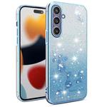 For Samsung Galaxy S23 FE 5G Gradient Glitter Flower All-inclusive Phone Case(Blue)
