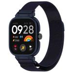 For Redmi Watch 5 Metal Frame Watch Case Integrated Milan Magnetic Steel Mesh Watch Band(Midnight Blue)