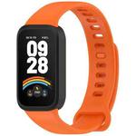 For Redmi Band 3 / Xiaomi Smart Band 9 Active Soft Silicone Integrated Watch Band(Black+ Orange)