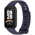 For Redmi Band 3 / Xiaomi Smart Band 9 Active Soft Silicone Integrated Watch Band(Black+ Dark Blue)