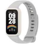 For Redmi Band 3 / Xiaomi Smart Band 9 Active Soft Silicone Integrated Watch Band(Starlight+Gray)