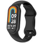 For Xiaomi Smart Band 9 Splayed Tail Reverse Buckle Silicone Watch Band(Black)