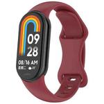 For Xiaomi Smart Band 9 Splayed Tail Reverse Buckle Silicone Watch Band(Wine Red)