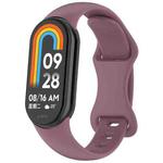 For Xiaomi Smart Band 9 Splayed Tail Reverse Buckle Silicone Watch Band(Smoke Purple)