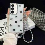 For Samsung Galaxy S25 5G Little Fresh Bow Neck Chain TPU Phone Case(Black)