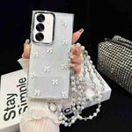 For Samsung Galaxy S25+ 5G Little Fresh Bow Neck Chain TPU Phone Case(White)