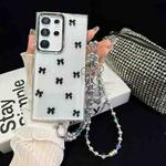 For Samsung Galaxy S25 Ultra 5G Little Fresh Bow Neck Chain TPU Phone Case(Black)