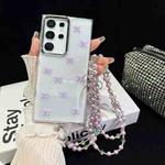 For Samsung Galaxy S25 Ultra 5G Little Fresh Bow Neck Chain TPU Phone Case(Purple)