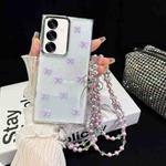 For Samsung Galaxy S24 FE 5G Little Fresh Bow Neck Chain TPU Phone Case(Purple)