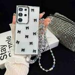 For Samsung Galaxy S24 Ultra 5G Little Fresh Bow Neck Chain TPU Phone Case(Black)