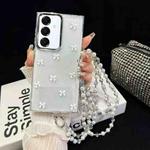 For Samsung Galaxy S24+ 5G Little Fresh Bow Neck Chain TPU Phone Case(White)