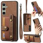 For Samsung Galaxy A56 5G Retro Cross Wristband Wallet Leather Back Phone Case(Brown)