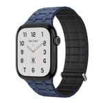 For Apple Watch 46mm / 49mm / 45mm / 44mm AW-AP  Dual Color Magnetic Silicone Watch Band(Black Blue)