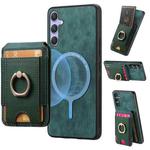For Samsung Galaxy S24+ 5G Retro Splitable Magnetic Stand Card Bag Leather Phone Case(Green)