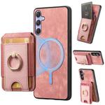 For Samsung Galaxy A54 5G Retro Splitable Magnetic Stand Card Bag Leather Phone Case(Pink)