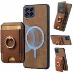 For Samsung Galaxy M33 5G Retro Splitable Magnetic Stand Card Bag Leather Phone Case(Brown)