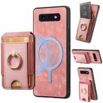For Samsung Galaxy S10e Retro Splitable Magnetic Stand Card Bag Leather Phone Case(Pink)