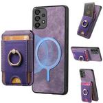 For Samsung Galaxy A23 Retro Splitable Magnetic Stand Card Bag Leather Phone Case(Purple)