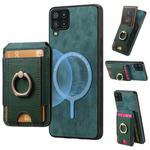 For Samsung Galaxy A12 5G Retro Splitable Magnetic Stand Card Bag Leather Phone Case(Green)